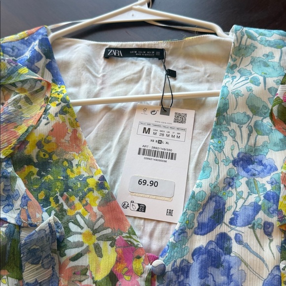 Zara summer spring floral mini dress - Picture 4 of 7